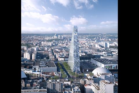 Herzog and de Meuron - Triangle tower Paris - view towards Issy